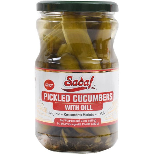 Sadaf Spicy Pickled Cucumbers with Dill 670g