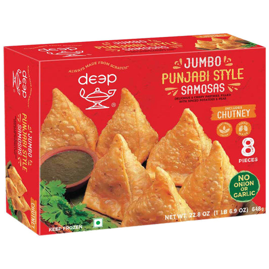 Deep Jumbo Punjabi Style Samosas With Chutney 8 Count