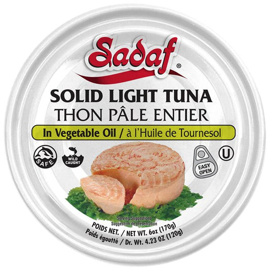 Sadaf Solid Light Tuna In Vegetable Oil (170g) 6oz