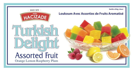 Hacizade Turkish Delight Assorted Fruit Rose Mint Lemon Orange