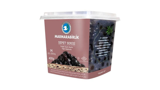 Marmarabitlik Olive Basket Series Natural Black Olives with Oil 400g