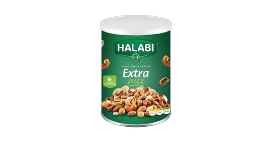 Halabi Traditionally Roasted Extra Mix Can, Premium Assorted Nuts and Dried Fruits 400g (14.1 oz)