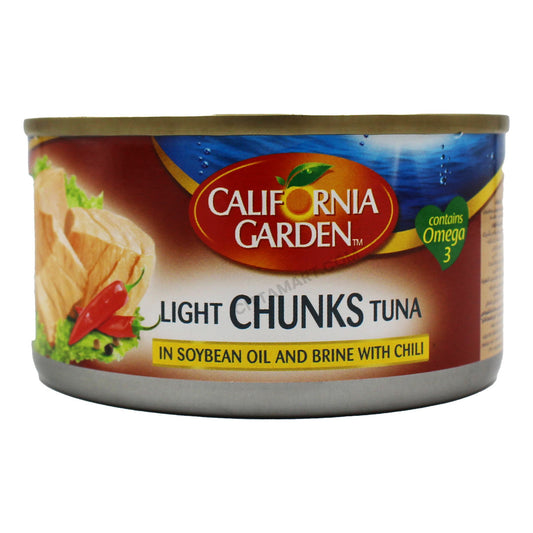 California Graden Solid Pack Light Meat Tuna In Soya Oil With Chili 185g (6.52oz)
