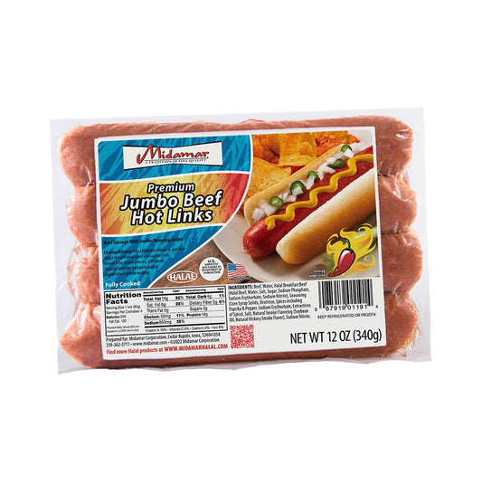 Midamar Jumbo Beef Hot Links 340g