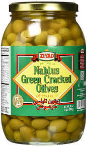 Ziyad Nablus Green Cracked Olives (48oz)