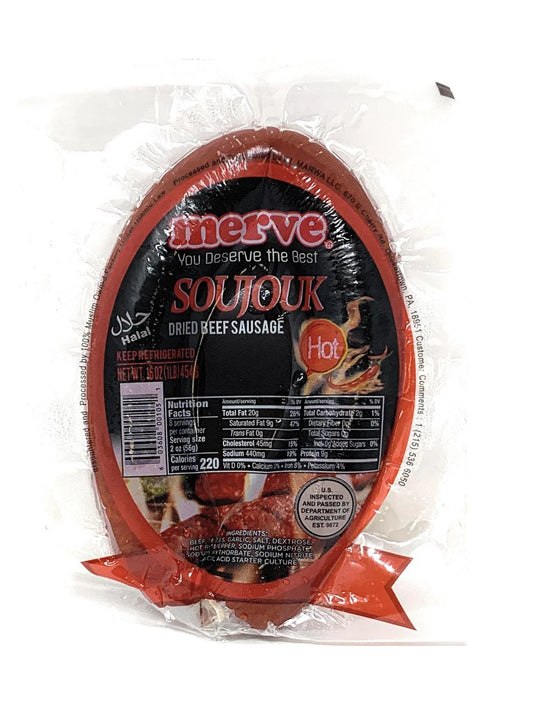Merve Dried Beef Sausage Hot 1lb