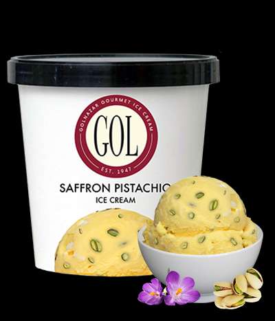 Gol Saffron Pistachio Ice Cream One Quart 946mL